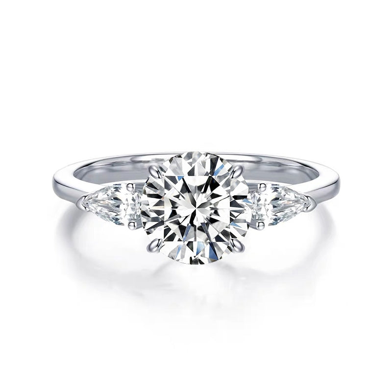 2.ct Round Lab-Grown Diamond Three-Stone Ring