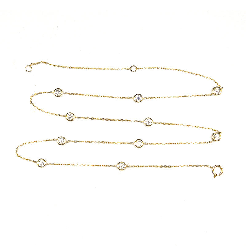 18K Gold 1ct tw Lab-Grown Diamond Starry Bubble Necklace