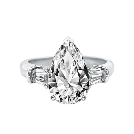 3.17ct Pear Lab-Grown Diamond Ring 18K Gold