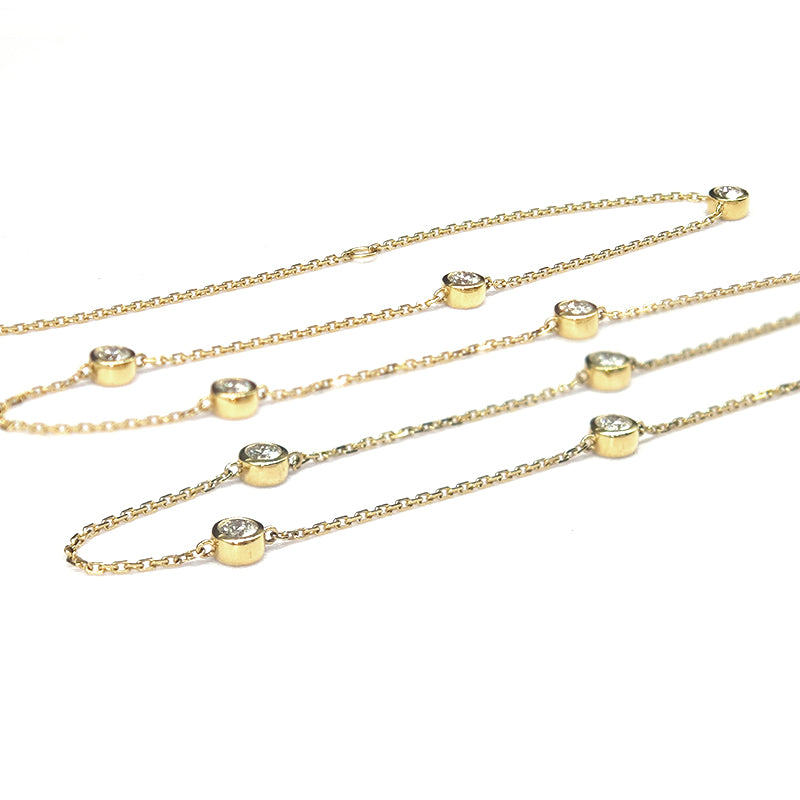 18K Gold 1ct tw Lab-Grown Diamond Starry Bubble Necklace