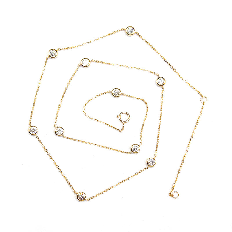 18K Gold 1ct tw Lab-Grown Diamond Starry Bubble Necklace