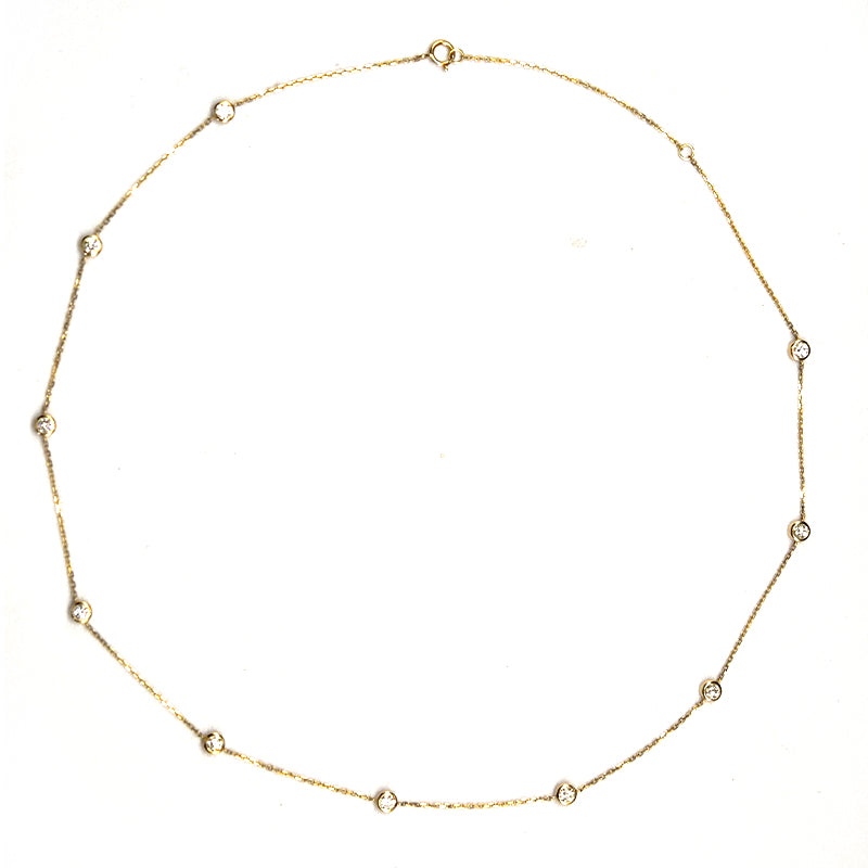 18K Gold 1ct tw Lab-Grown Diamond Starry Bubble Necklace