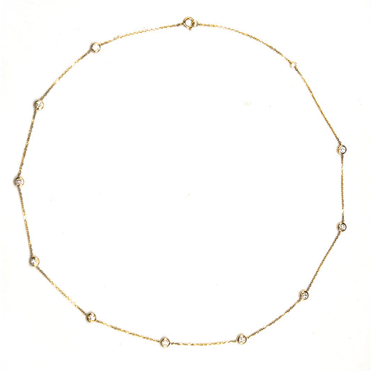 18K Gold 1ct tw Lab-Grown Diamond Starry Bubble Necklace
